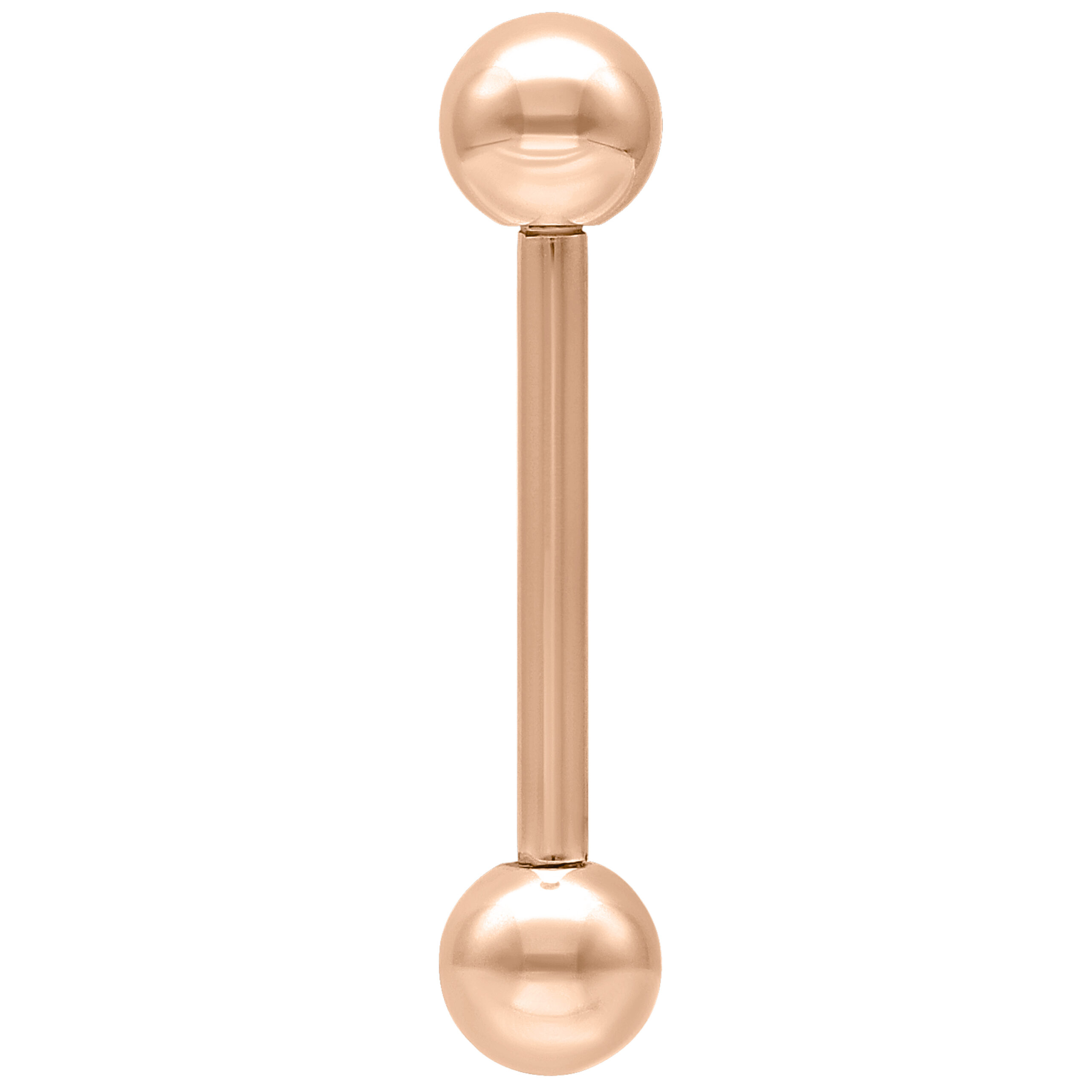 Titan Barbell in Roségold auf weißem Hintergrund, 1,6 mm Stärke