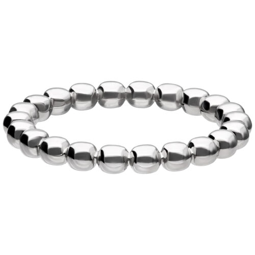 Silberner Bubble Ring aus glänzendem Chirurgenstahl auf weißem Hintergrund
