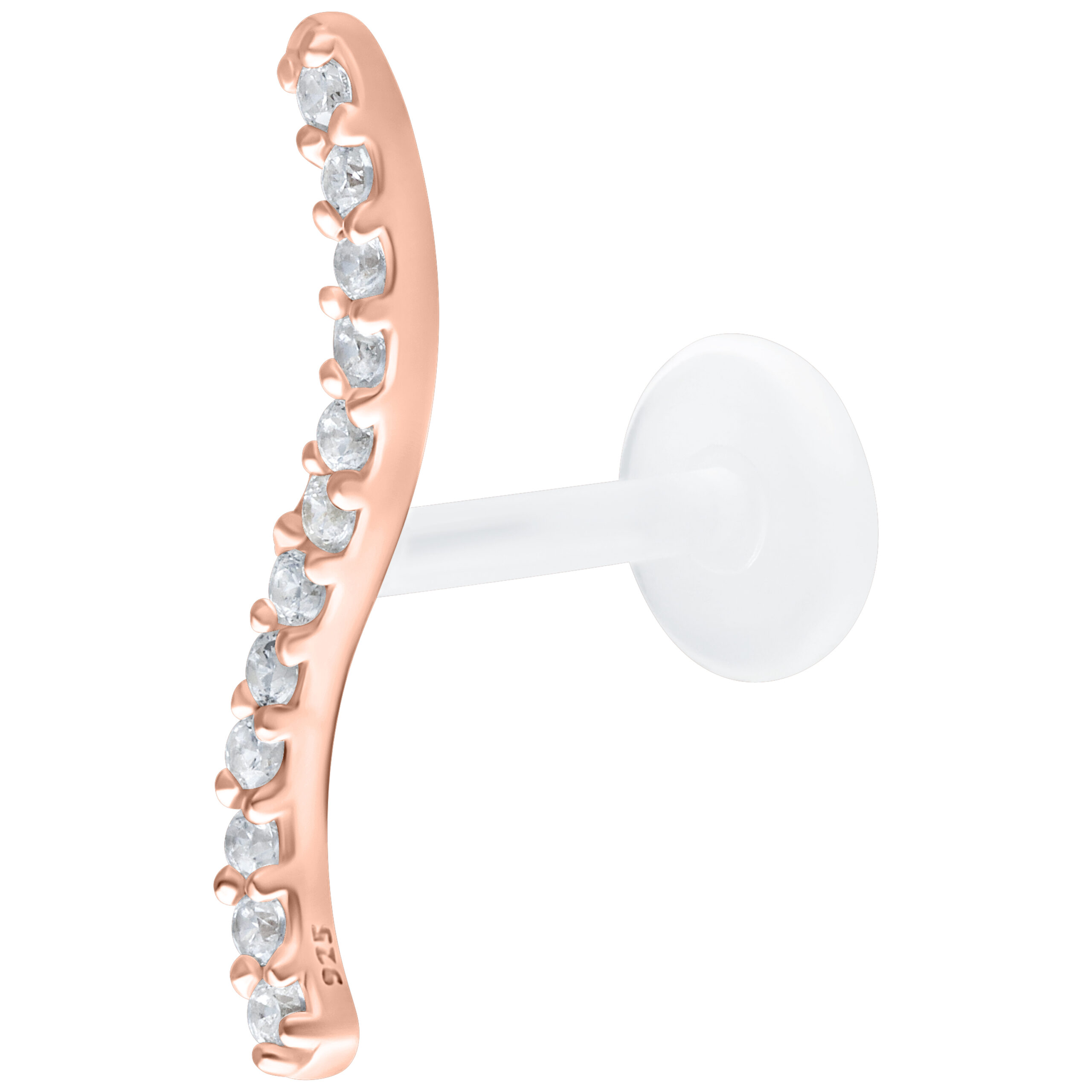 Long Crystal Line Push Fit Labret