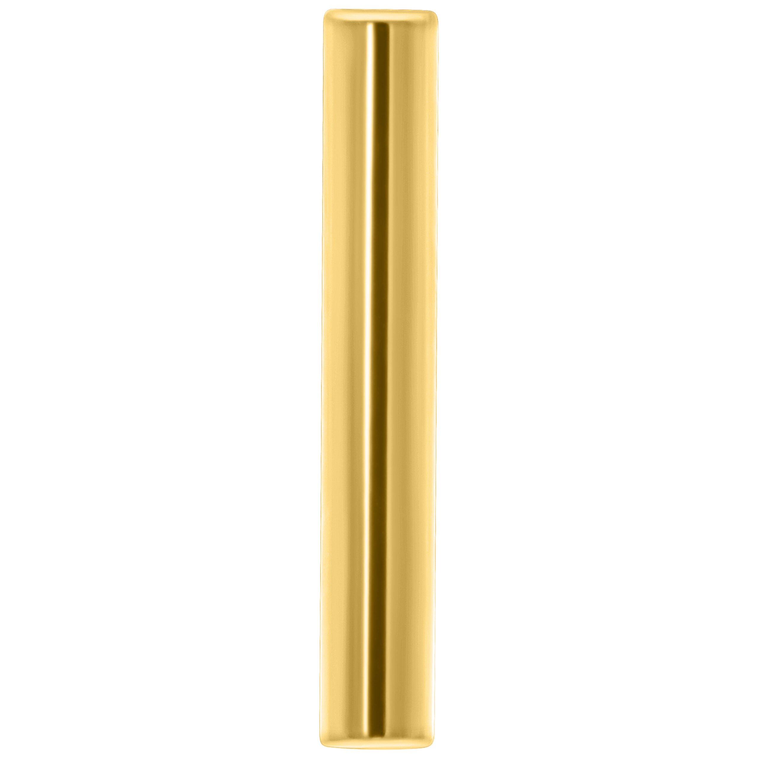 Goldenes Piercing mit Innengewinde auf weißem Hintergrund, 16mm Länge