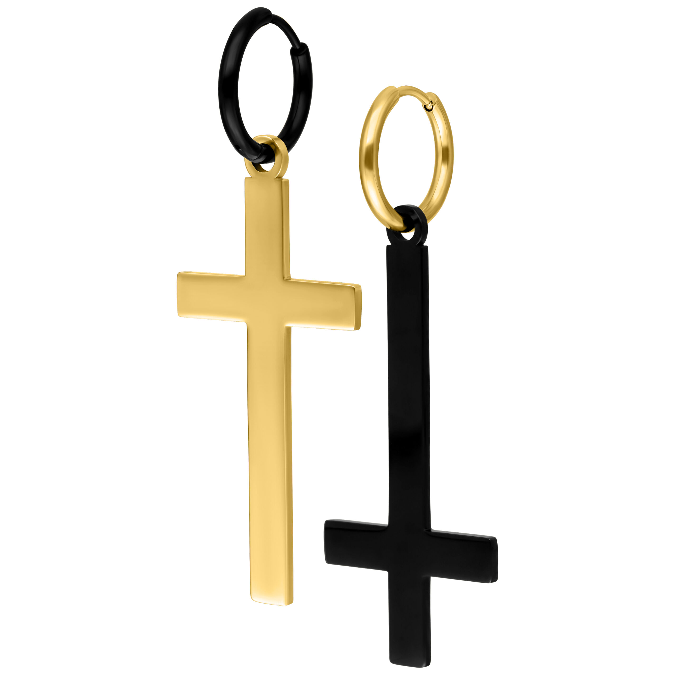 Verena Venus - Cross Hoops incl. Packaging - Gold/Black