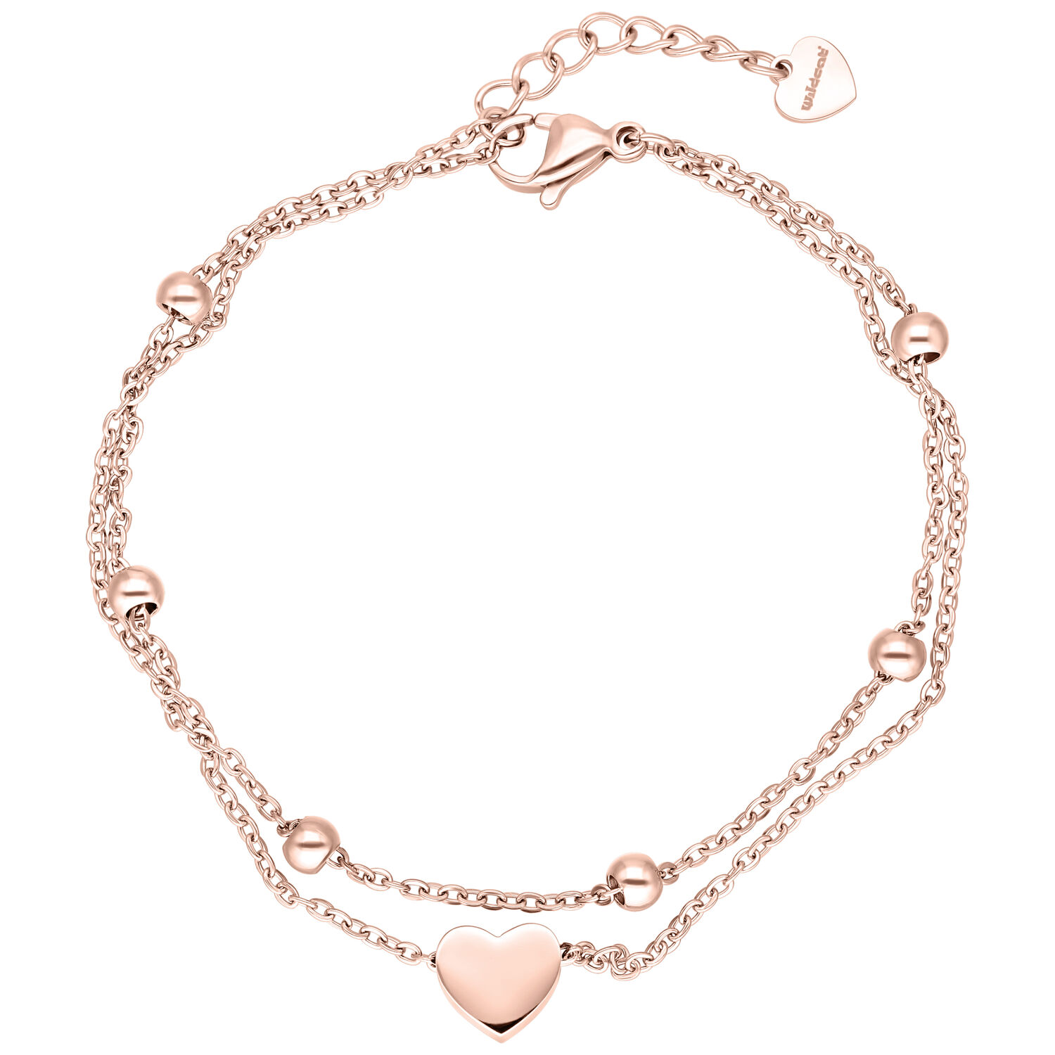 Little Heart Bracelet Double Row - Rosegold