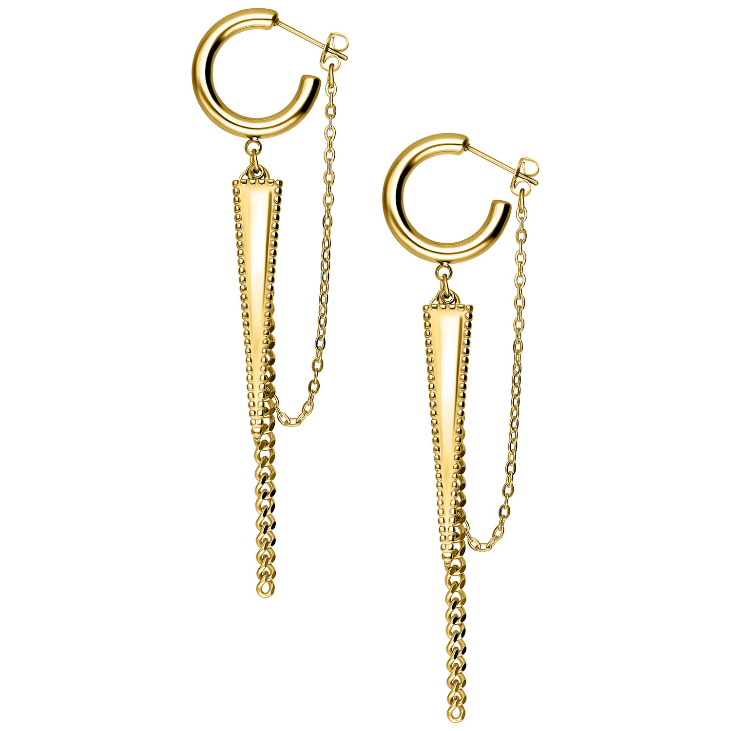 Little rockin´Triangle Earstuds - Golden Metal