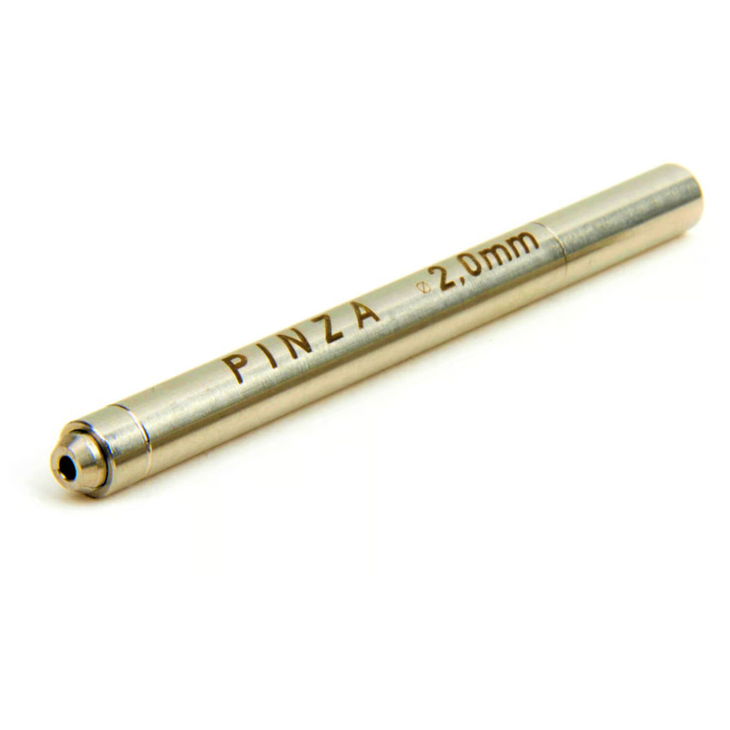 Kugelhalter 2,0 mm aus Edelstahl, Wildcat Silberner Kugelhalter 2,0 mm auf weißem Hintergrund, horizontal liegend