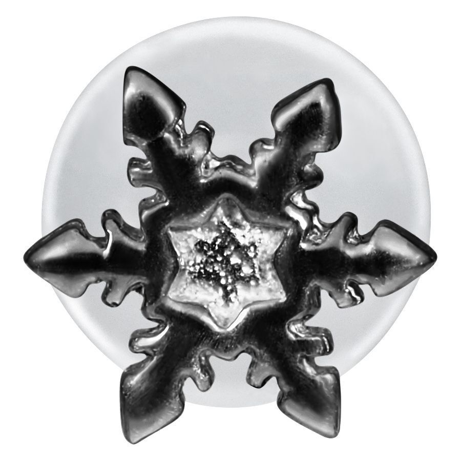 Snowflake Push-Fit Labret<!--63ecb3cd18968--> - Black Metal