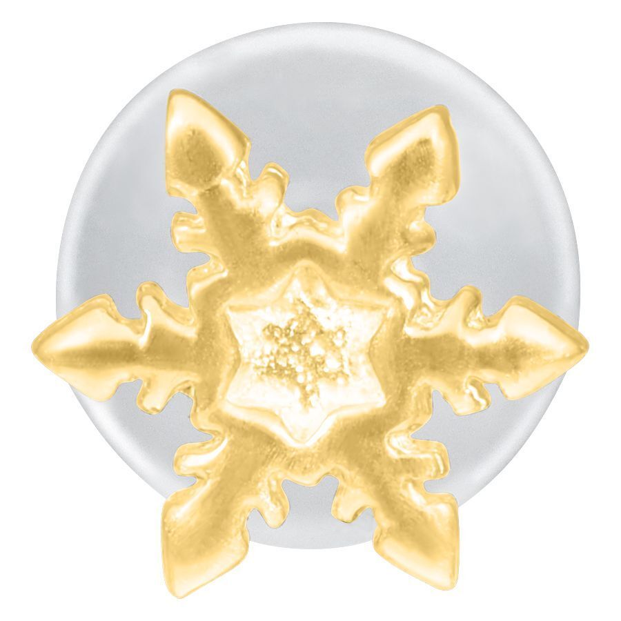 Snowflake Push-Fit Labret<!--63ecb3cd18968--> - Golden Metal