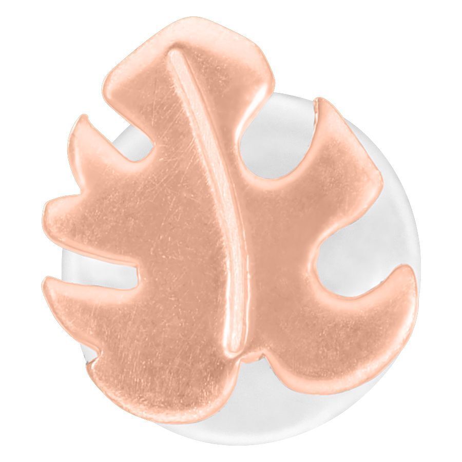 Roségoldenes Monstera Push-Fit Labret auf weißem Hintergrund