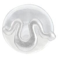 Silbernes Snake Push-Fit Labret Piercing auf weißem Hintergrund