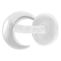 Silberfarbener Moon Push-Fit Labret Silberfarbener Moon Labret aus Bioplast mit Push-Fit Verschluss