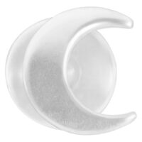 Silbernes Moon Push-Fit Labret aus Bioplast Silberfarbenes Moon Push-Fit Labret aus Bioplast auf weißem Hintergrund