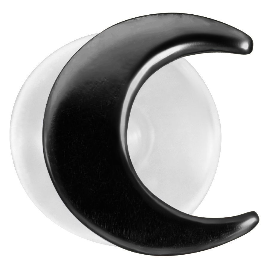 Schwarzes Moon Push-Fit Labret aus Bioplast auf weißem Hintergrund