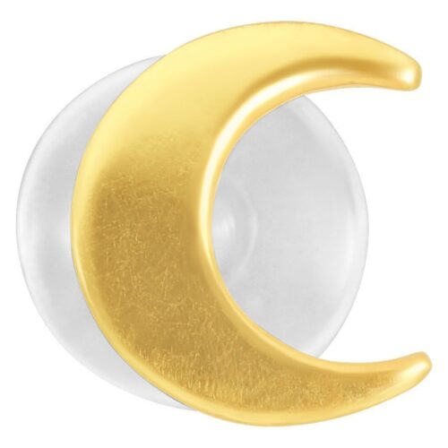 Goldenes Labret in Mondsichel-Form auf weißem Hintergrund
