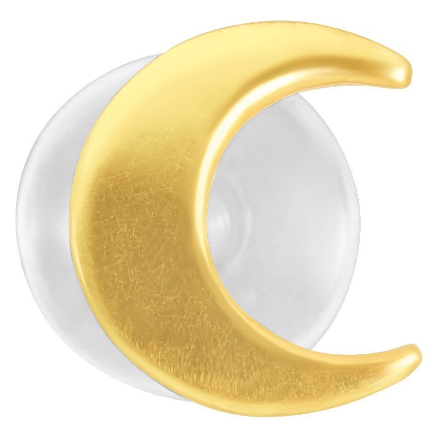 Goldenes Labret in Mondsichel-Form auf weißem Hintergrund