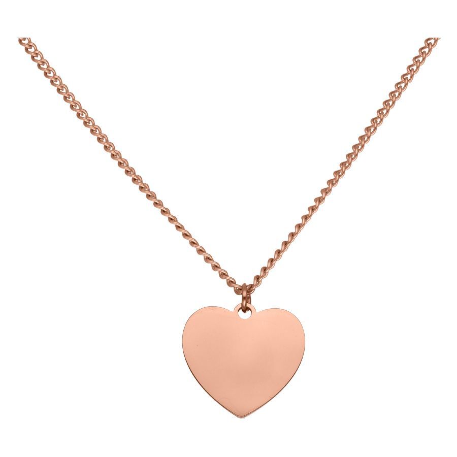 Roségoldene Kette mit Herzanhänger auf weißem Hintergrund