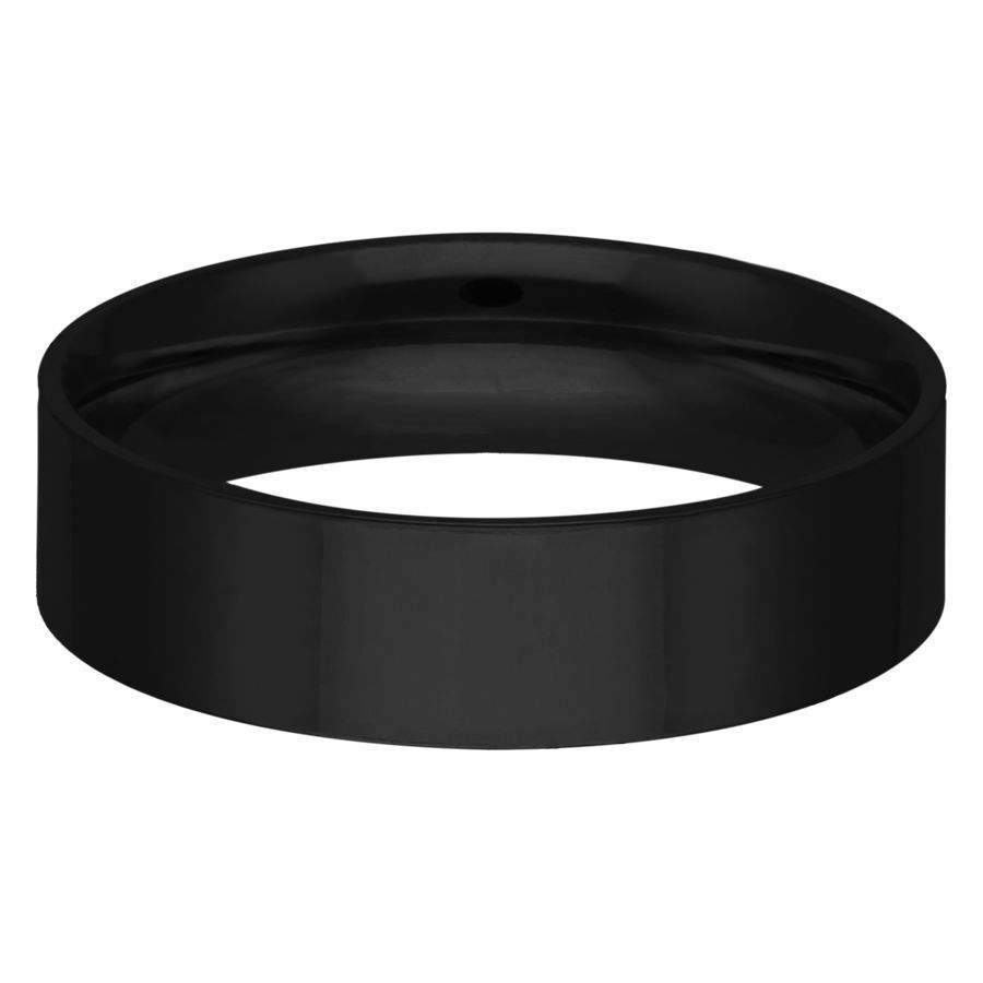 Schwarzer Ring aus Chirurgenstahl 316L, Größe 22,0 mm, auf weißem Hintergrund