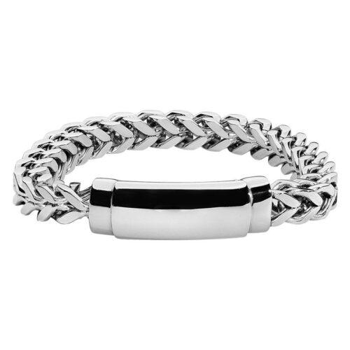 Silbernes, gravierbares Snake Armband aus poliertem Chirurgenstahl 316L