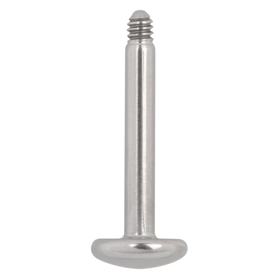 Silbernes Titan Labret ohne Kugel Silbernes Titan Labret ohne Kugel auf weißem Hintergrund