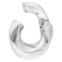 Twisted Ohrgewicht in Silber, 6 mm Silbernes Twisted Ohrgewicht aus Chirurgenstahl auf weißem Hintergrund