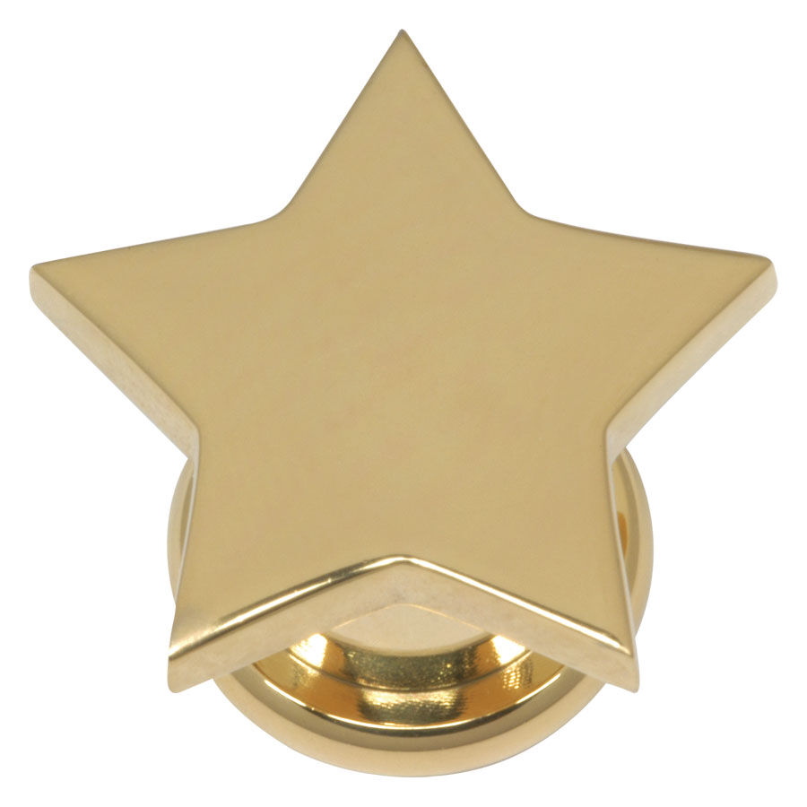 Goldener Plug in Sternform aus Chirurgenstahl auf weißem Hintergrund