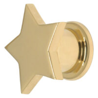 Goldener Plug in Sternform aus Chirurgenstahl auf weißem Hintergrund