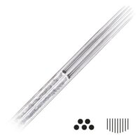Magnum Curved Long Taper Tattoonadeln aus Chirurgenstahl auf weißem Hintergrund
