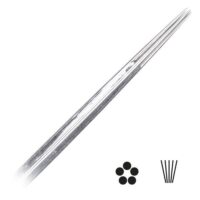 Runde Liner Long Taper Tattoonadeln 50 Stk Nahaufnahme von runden Liner Long Taper Tattoonadeln aus Chirurgenstahl 316L auf weißem Hintergrund