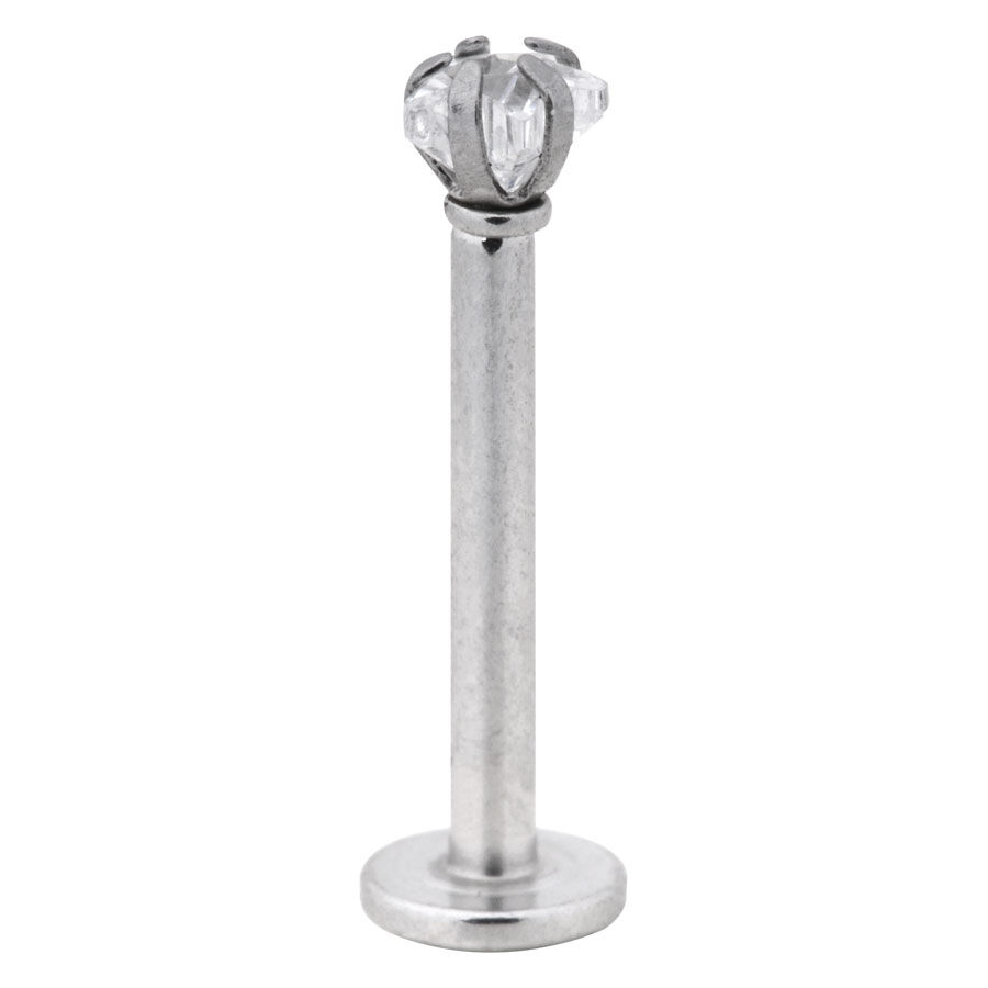 Steel Basicline® Internally Threaded Jewelled Labret Star Stone Steel Basicline® Internally Threaded Jewelled Labret Star Stone
