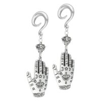 Hamsa Hand Ohrgewichte in Silber und Gold Hamsa Hand Ear Weights
