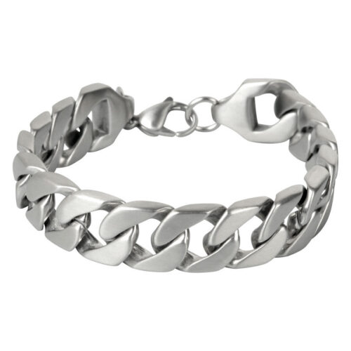 Silbernes Armband aus Chirurgenstahl 316L auf weißem Hintergrund