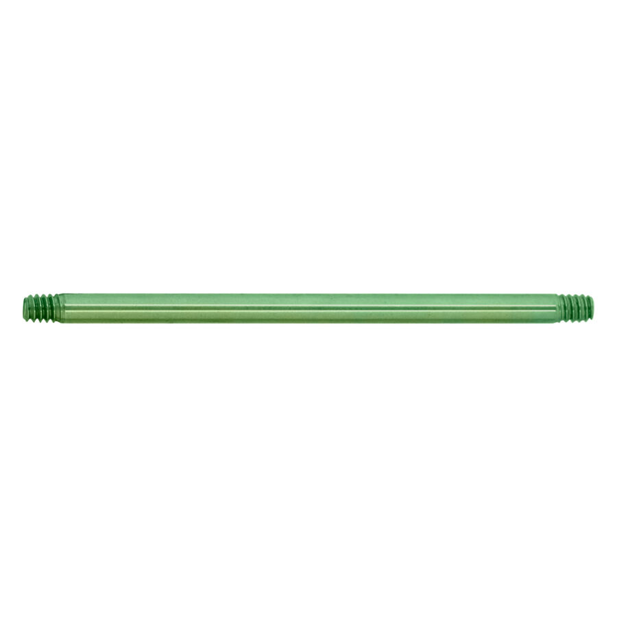 Hellgrüner gerader Piercingstab aus Titan, 1,6mm Stärke, 25mm Länge
