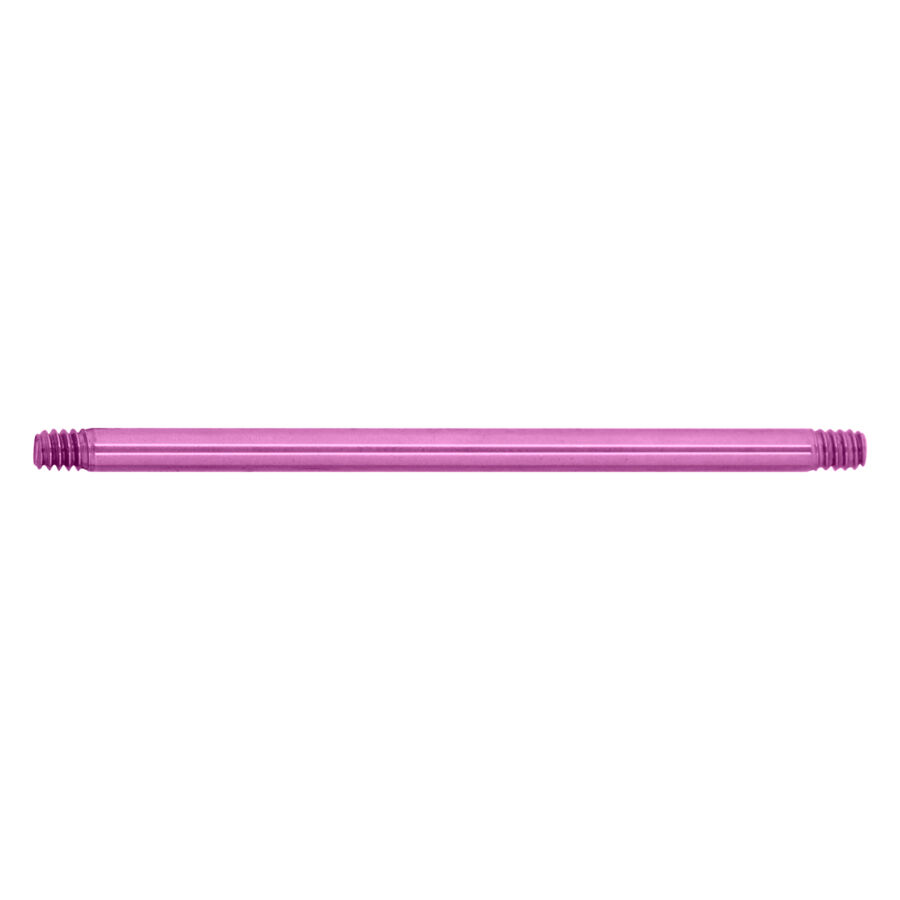 Violetter gerader Titan-Piercingstab, 1,6 mm Stärke, 25 mm Länge, auf weißem Hintergrund