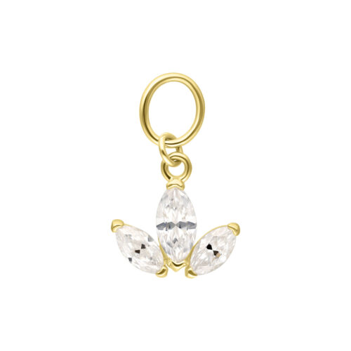 18K Moissanit Lotus Pendant