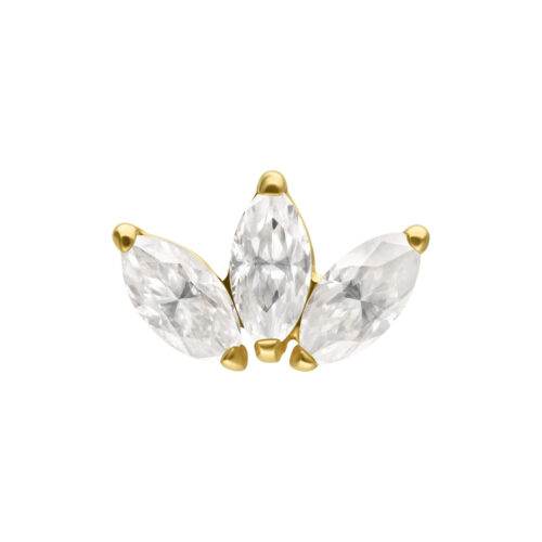 14K Gold Push-Fit Moissanit Lotus Attachment