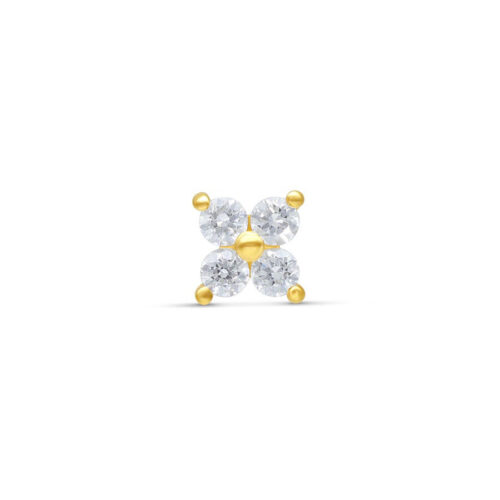 14K Internally Four Crystals Attachment