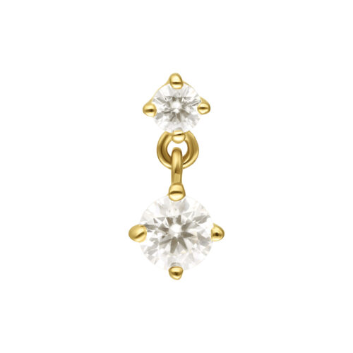 14K Perfect Fit Moissanit Crystal with Hanger Attachment