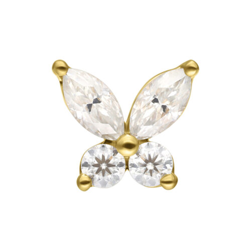 14K Perfect Fit Moissanit Butterfly Attachment