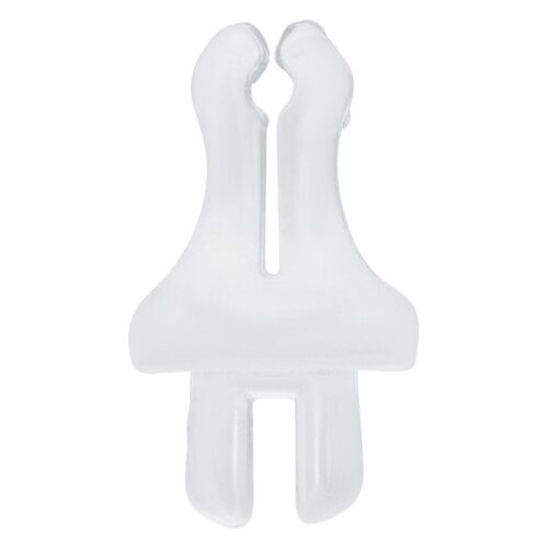 Transparenter PTFE-Clip für Body Bit Displays auf weißem Hintergrund