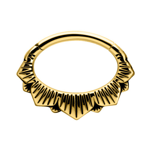 Hinged Floral Clicker - Golden Metal