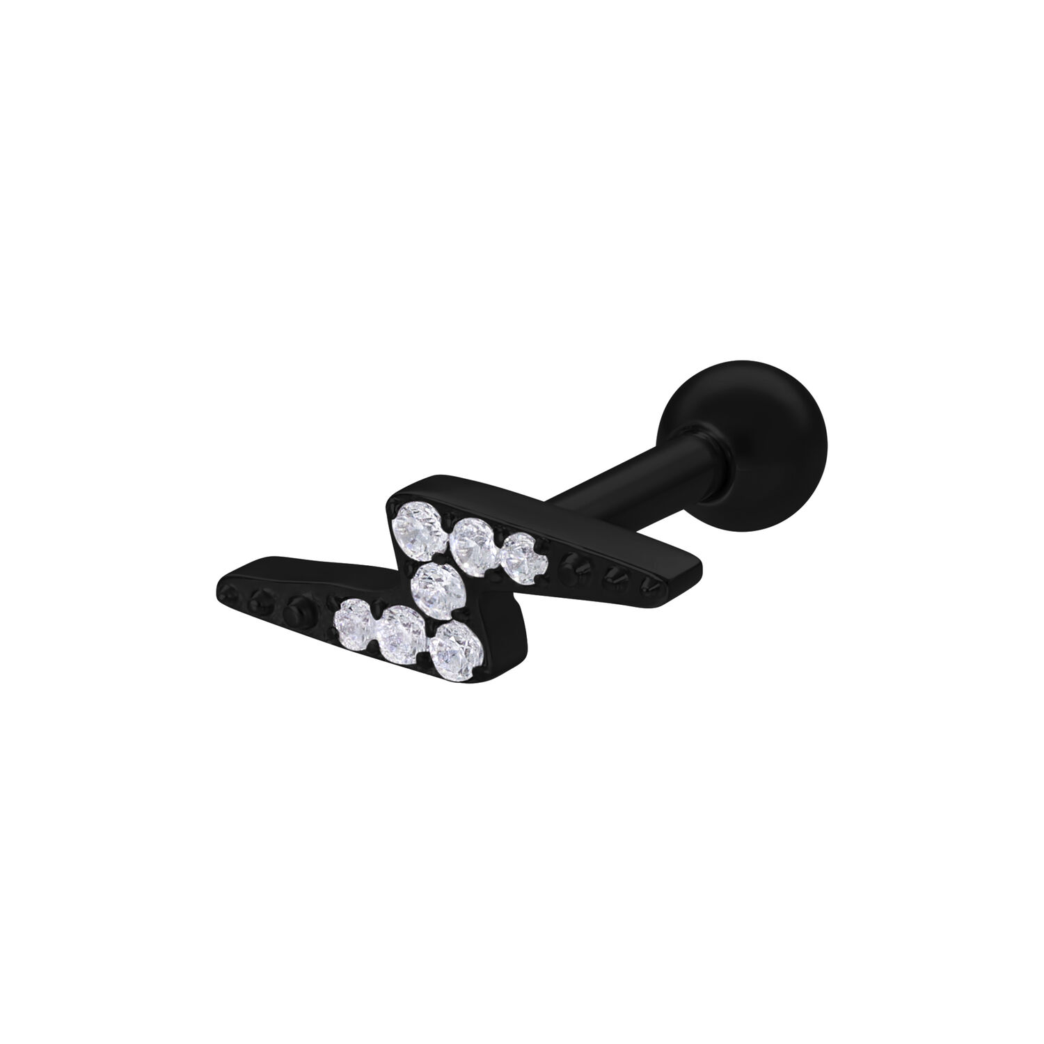 Crystal Flashlight Earbarbell - Black Metal