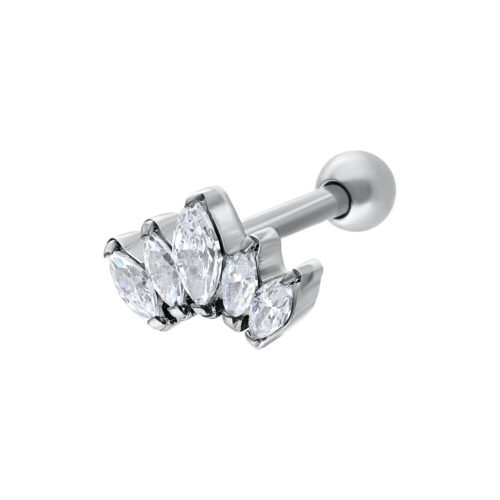 Crystal Lotus Flower Earbarbell