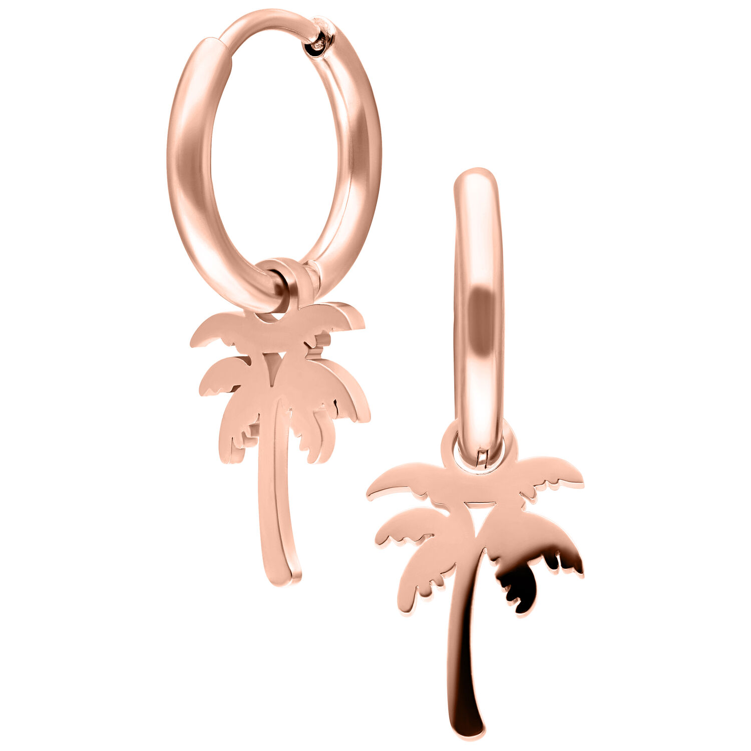 Mini Palm Hoops Pair - Rosegold