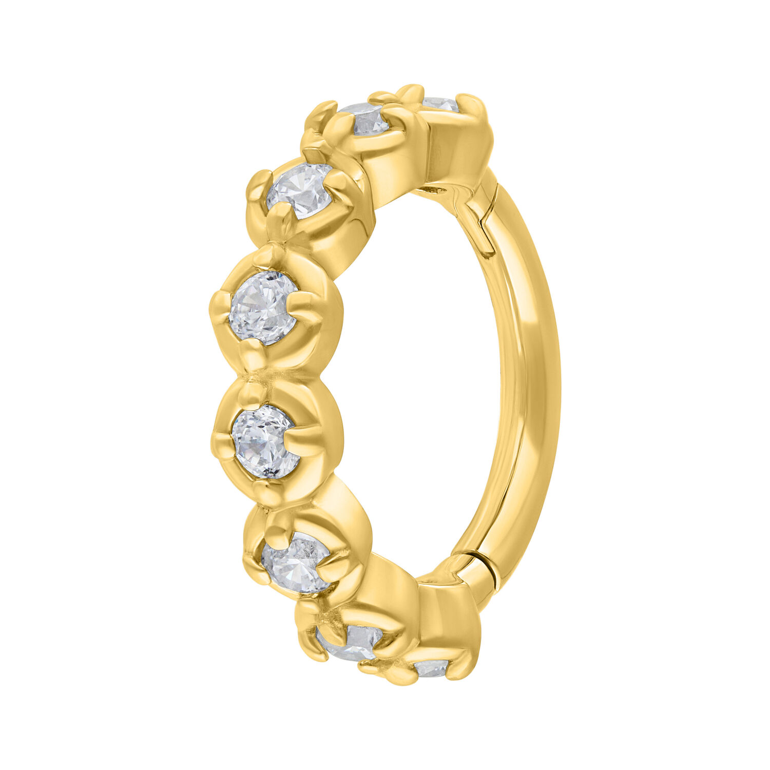 Glamorous Hinged Ring<!--5e68b848b24ff--> - Golden Metal