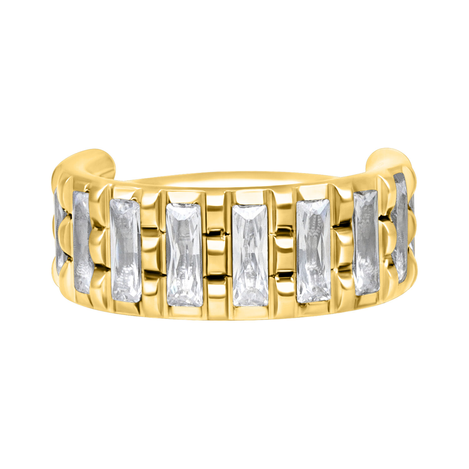 Baguette Crystal Clicker - Golden Metal
