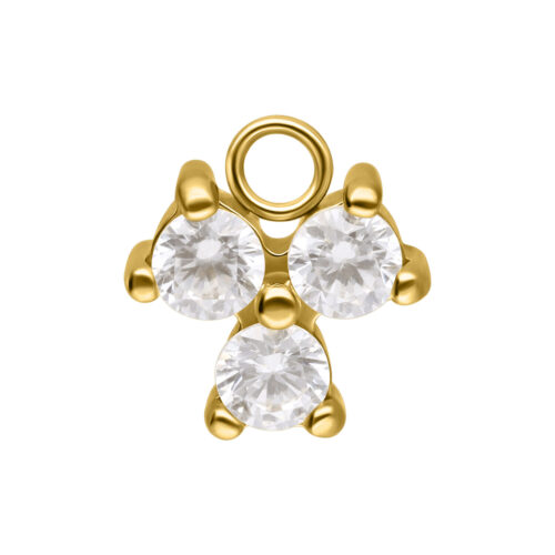 Crystal Trinity Pendant - Golden Metal