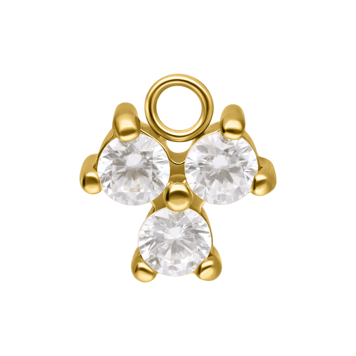 Crystal Trinity Pendant - Golden Metal