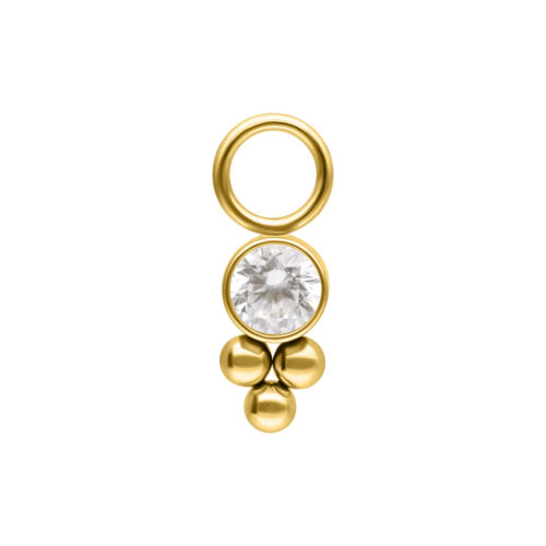 Crystal Cluster Pendant - Golden Metal