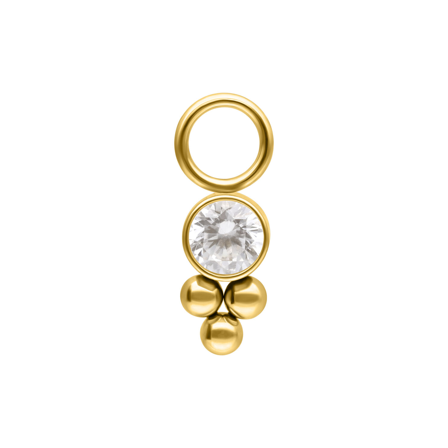 Crystal Cluster Pendant - Golden Metal