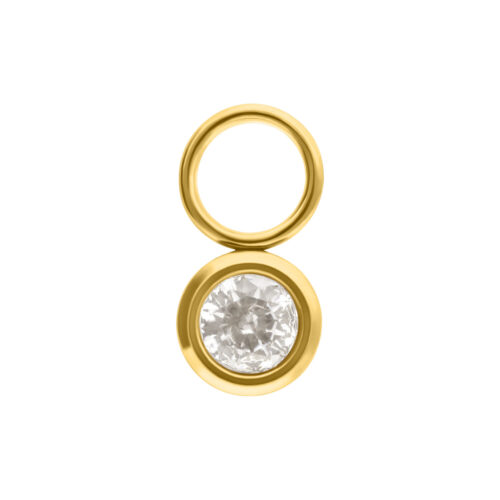 Round Crystal Pendant - Golden Metal