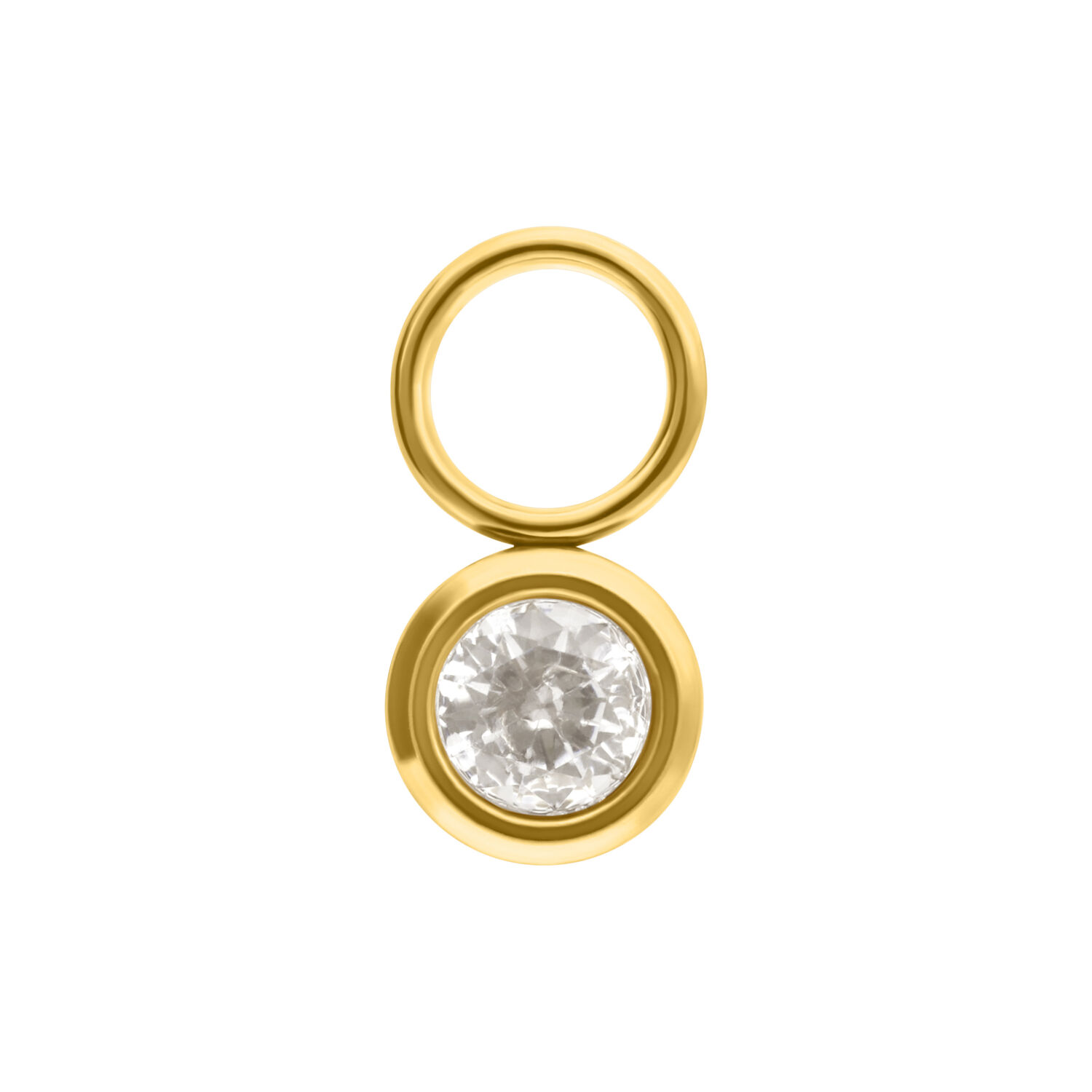 Round Crystal Pendant - Golden Metal