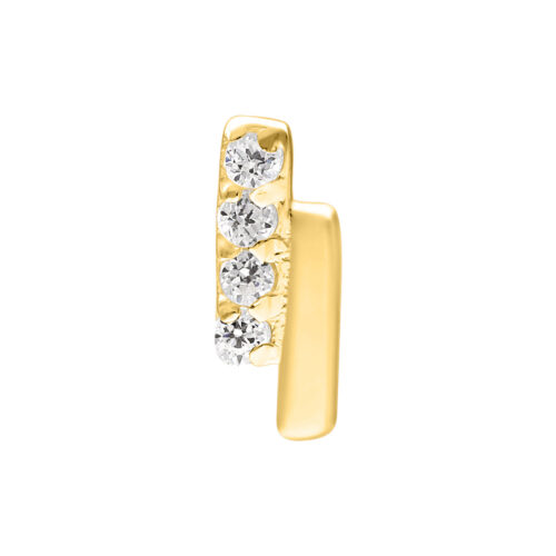 Push Fit Crystal Double Bar Attachment for Bioplast - Golden Metal